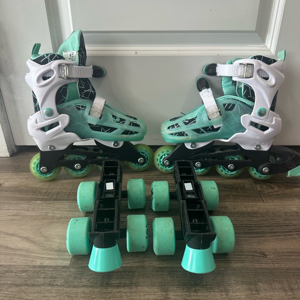 Roller Derby RD Adjustable Inline Skates Teal Size 12–2 Youth